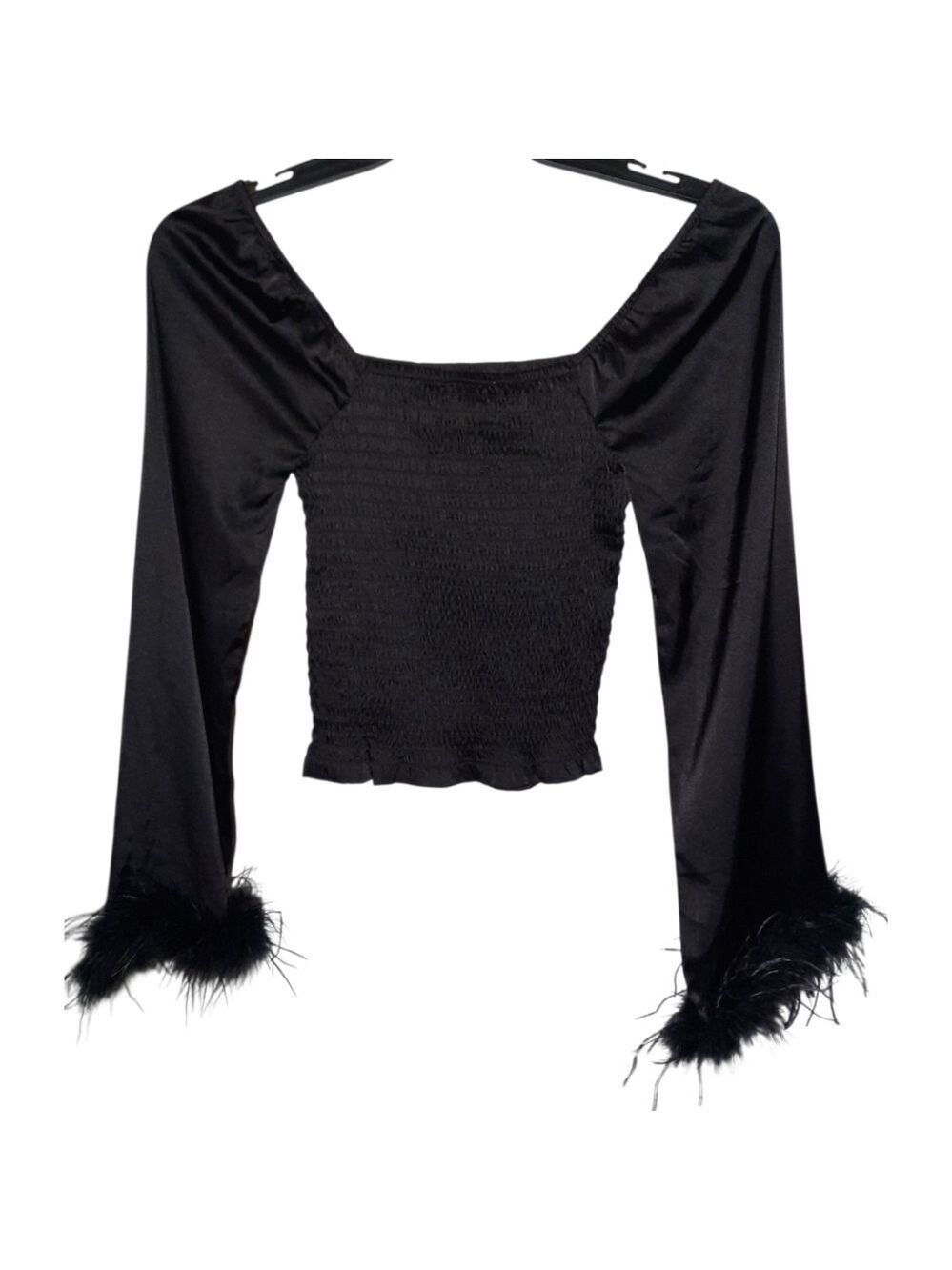 Watermelon Sugar Black Long Sleeve Blouse Small NWT - Picture 3 of 9